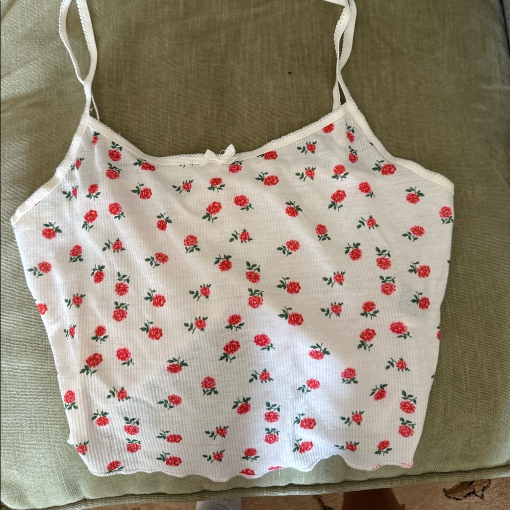 Rose pattern tank top